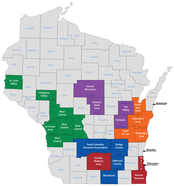 WI SHRM District Map